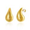 Elegant Water Drop Hoop Earrings - Trendy Korean Style Copper Circle Design
