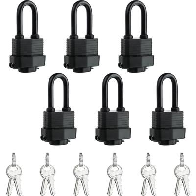 Cadenas étanche robuste en acier laminé de 40 mm avec clés pour usage extérieur et intérieur, clés identiques(Paquet de 6)
