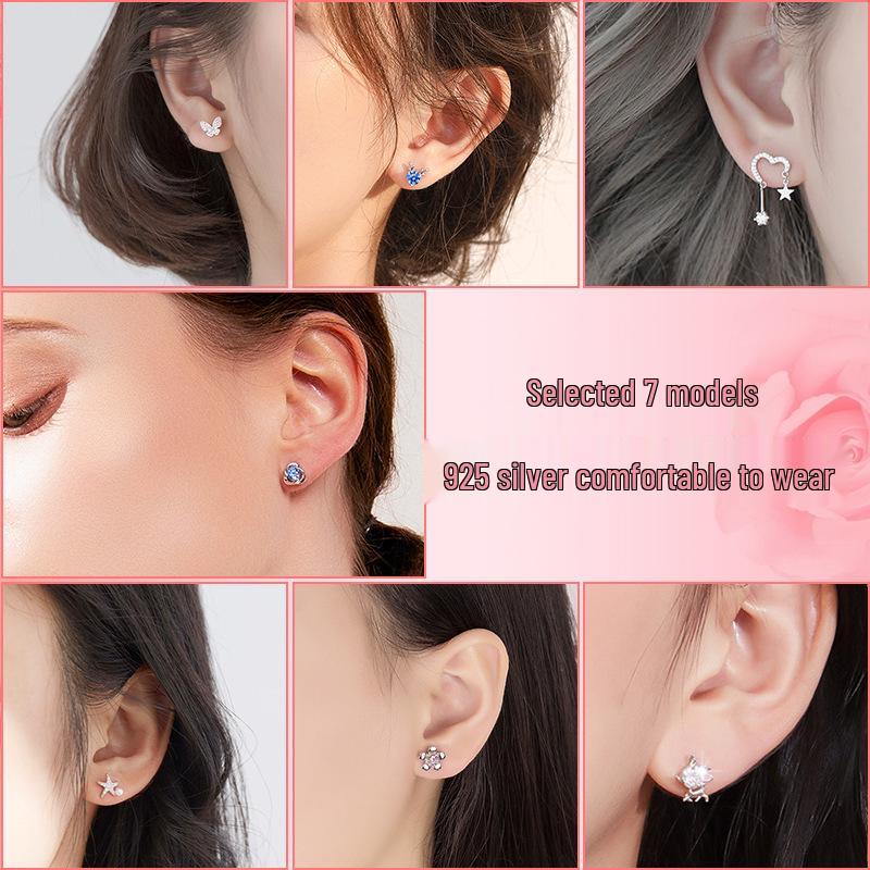 S925 Silber Hirsch Stecker & Hängeohrring Set: Schickes Weihnachts- & Geburtstagsgeschenk für Mädchen