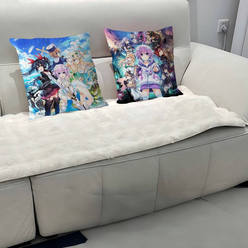 H-Hyperdimension N-Neptunia Pillow Case Removable Washable Cushion Cover – All-Season Soft Linen