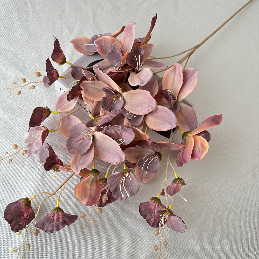 Artificial Orchid Decor Wedding Hall With Silk Fabric For Home And Event Decor