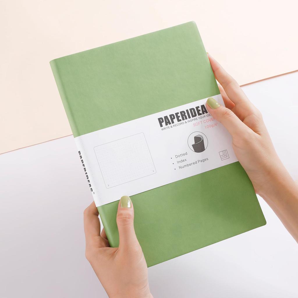 PAPERIDEAS Soft Cover Avocado Notebook, B5, (Horizontal Lines, Green)