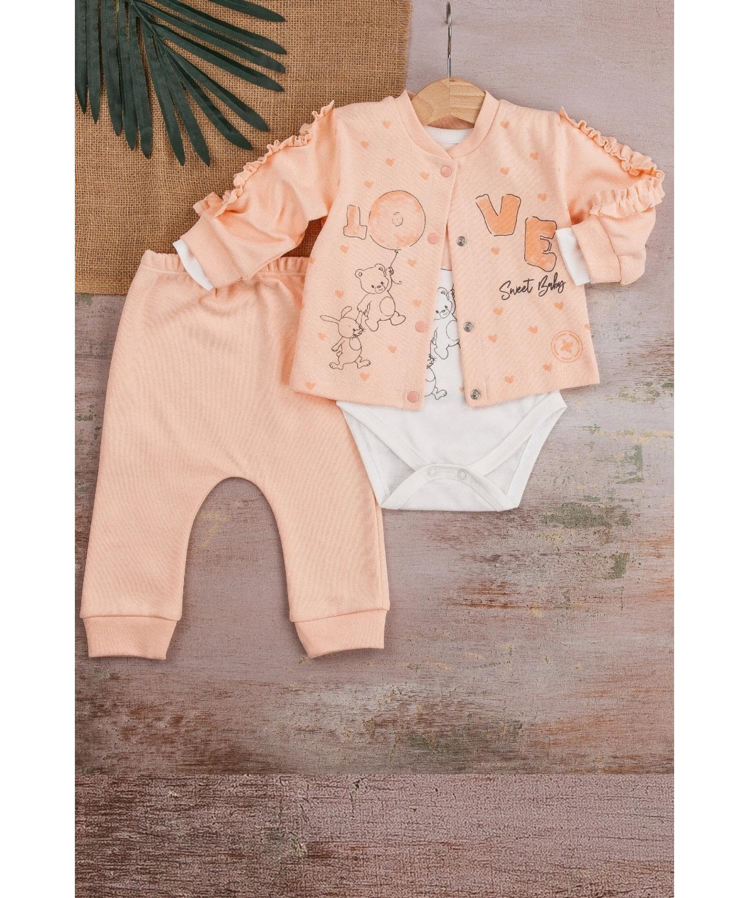 

Детальный кардиган из трех предметов с рукавами Love Rabbit для девочки