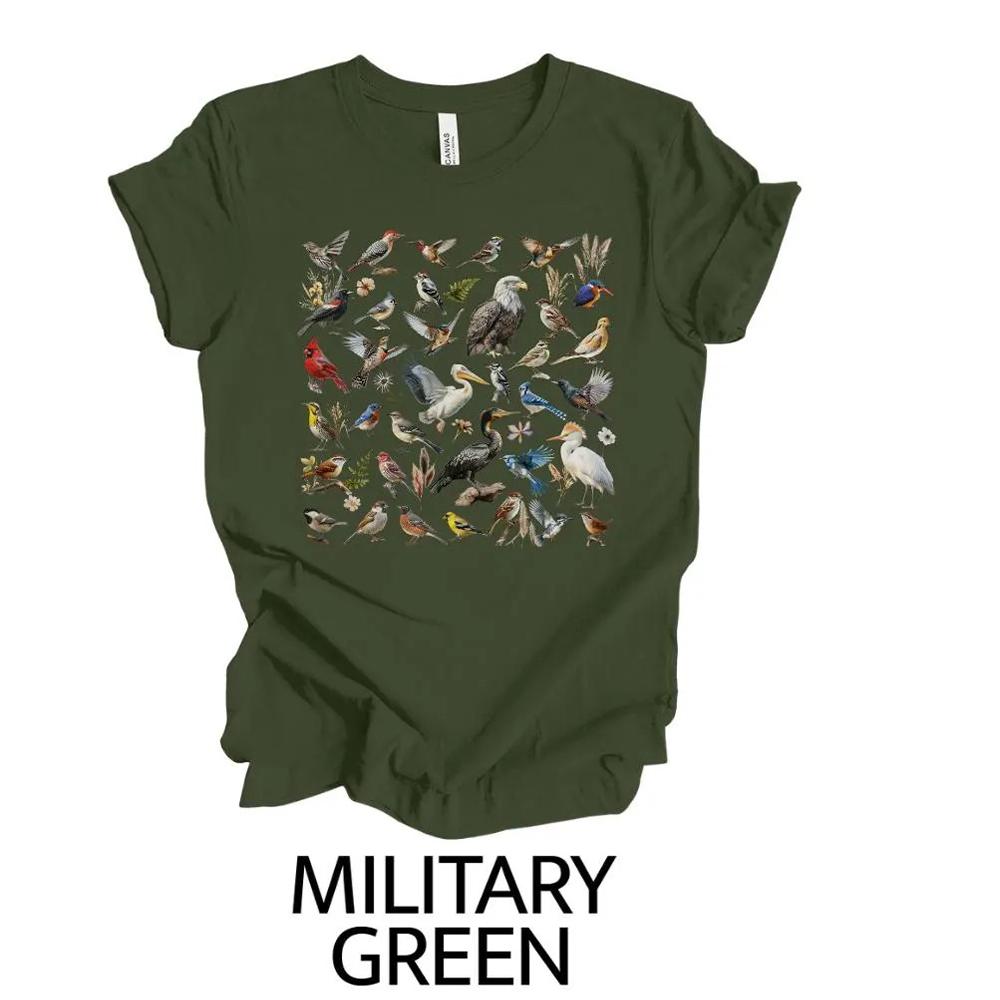 Boho Bird Shirt Bird Watching Gift Bird Watcher Shirt Cottagecore Garden Bird Tshirt Short Sleeve Y2K Unisex Shirt Streetwear