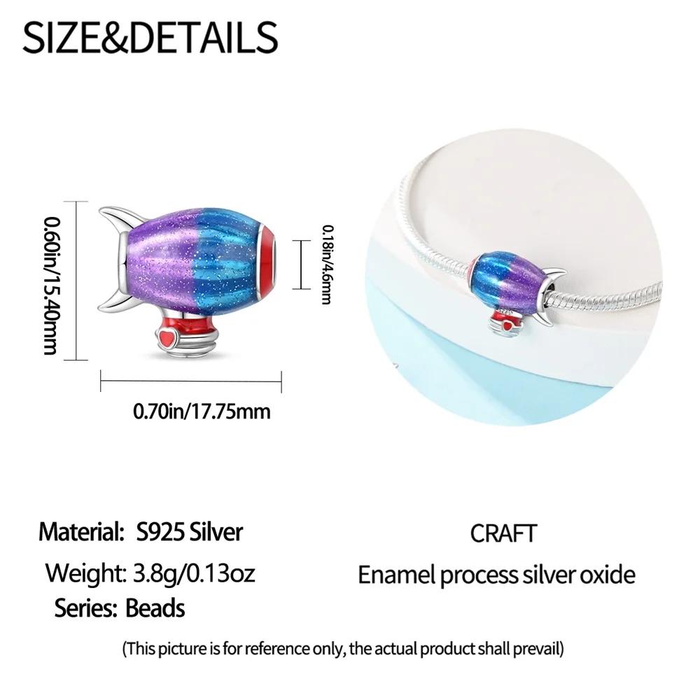 Charms Original Copper Plated Airplaneair Balloon String Beads Fit Bracelet Diy Gift Women Delicate Jewelry