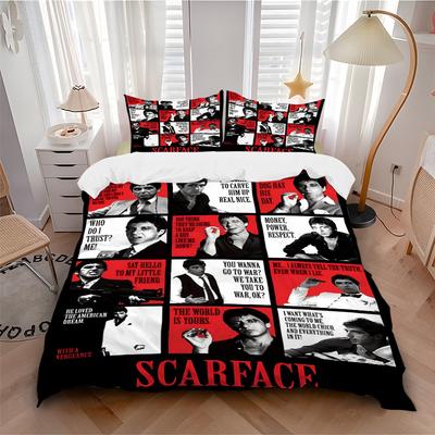 Scarface Characters Poster Print 3Pcs Bedding Setduvet Cover With 2 Bedropillowcase Home Birthday Gift