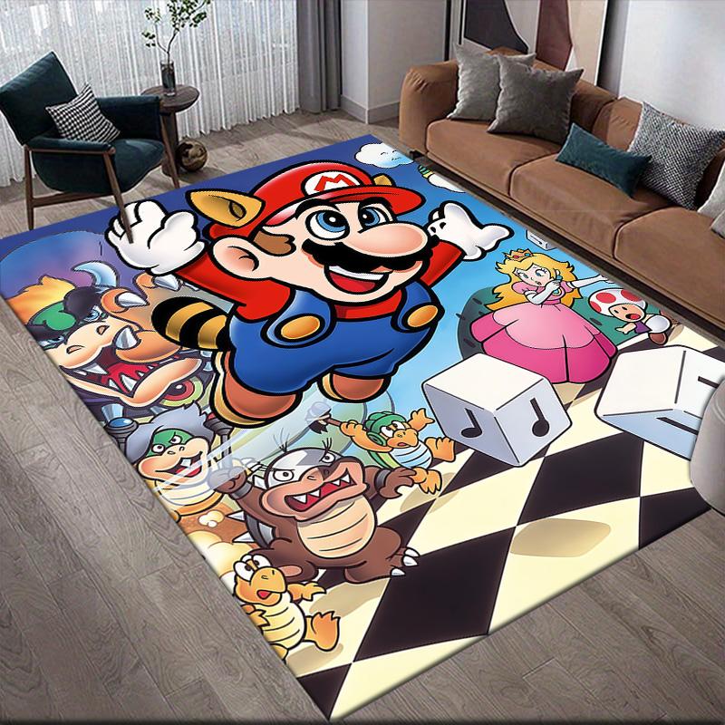 Super Mario All-Stars Anti-Slip Rug, Rectangular Carpet for Living Room, Game Room & Sofa Area 60x90cm