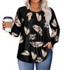 Womens Plus Size Tops Long Sleeve Shirts Round Neck Flowy Tunic Casual Loose Blouse L-5X