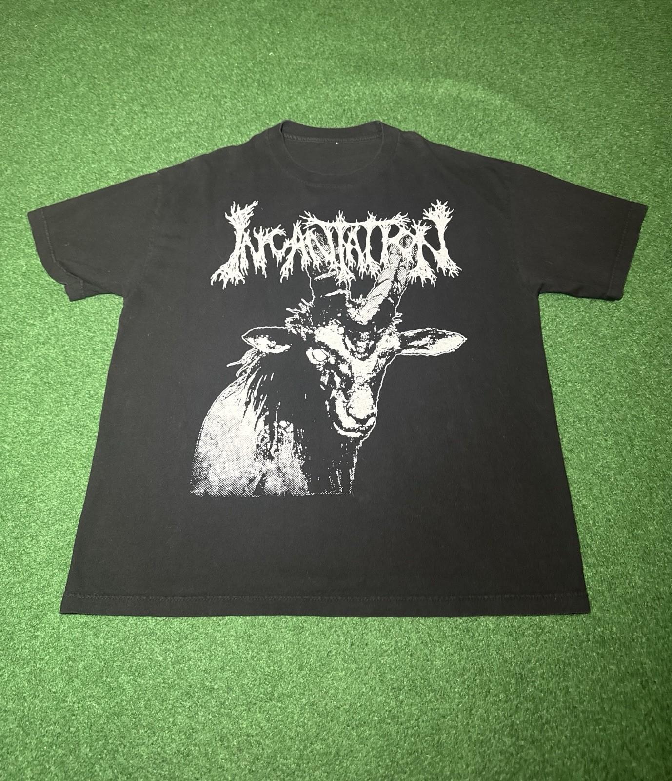 Incantation Unholy Masscare T Shirt Vintage Death Metal Band Shirt XL Black Goat Unisex T-Shirt XXXL