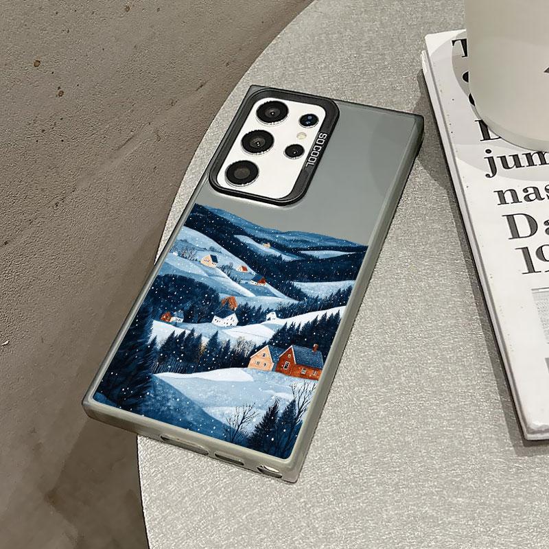 For Samsung Galaxy S25 S22 Ultra Plus S24 S23 Ultra Plus FE S21 FE Laser Phone Case Norwegian Scenery Shockproof Back Covers