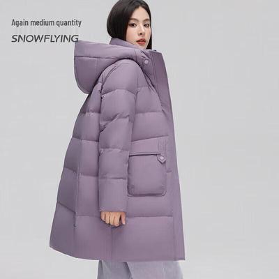 Snow Flying Damen Kapuzen-Daunenjacke Mittellang