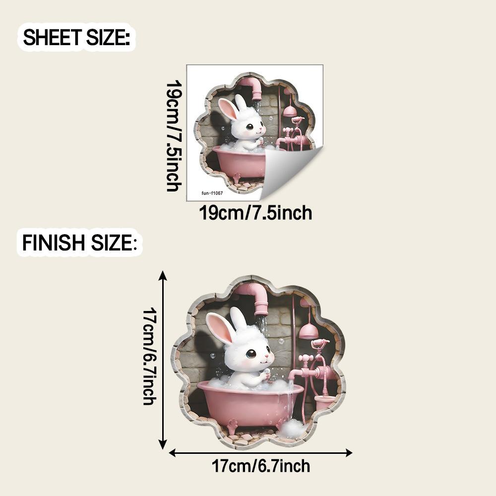 

Personalized Shower and Bath Rabbit Bathroom Home Wall Decoration and Beautification Stickers