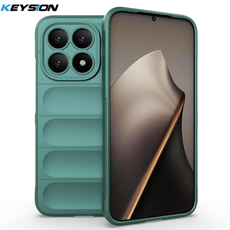 

KEYSION Надміцний Протиударний Матовий Чохол для Телефону для Xiaomi 15T Pro 5G Протиковзкий М який Силіконовий Чохол на Задню Панель Телефону для Xiaomi 15T 5G for Xiaomi 15T зелений