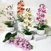 7 Heads Simulated Flower Butterfly Orchid Potted Pink Artificial Faux Plants  Living Room Ornaments
