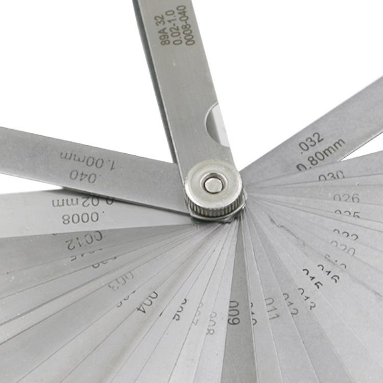 32-piece Set Stainless Steel High Accuracy Feeler Gauges Metric/imperial 0.02-1mm Gap Thickness Measurement Tool Wedge-shaped