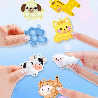 7Pcs Animal Sheep Cat Dogs Pop  Toys Push Bubble Poppers Sensory Stress Relief Toy Squeeze Toy Party Favors