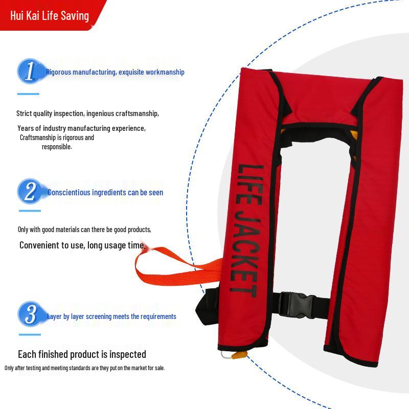 Inflatable Lightweight Adult Fishing Life Jacket with High Buoyancy for Boating, Portable and Automatic CCS Model
