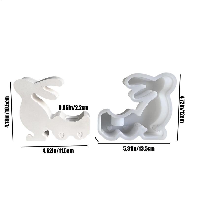 Cute Bunny Mold Desktop Bunny Ornament Mould Creative Silicone Mold Art Crafts Tools Non-stick Silicone Mold Home Decoration for