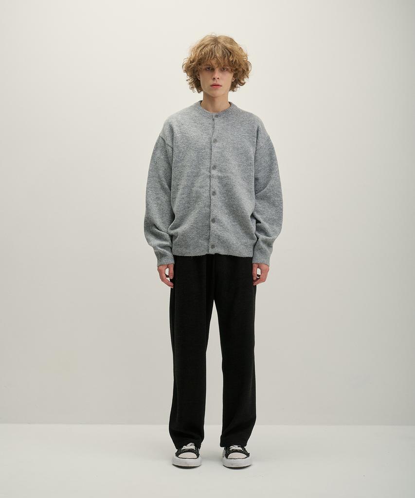 GNOK Wool Round Neck Knit Cardigan [Gray]