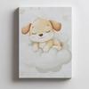 Poster Cute Dog On a Cloud Poster Cute Dog On a Cloud, 50X70 Cm, Black Aluminum Frame, 230 Gsm Matte Paper