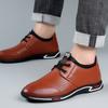 Casual shoes men's trend British summer breathable leather shoes fashion hollow men's shoes dad shoes