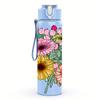 1PC Daisy Sunflower Mixed Floral 750ml Color Plastic Sports Water Bottle Leakproof Flip Straw Lid Suitable for Sports Office Home Use