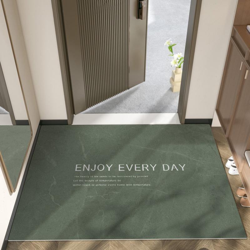 Moderní rohožka Užijte si každý den Design Šedá oranžová barevná schéma Protiskluzová rohožka pro dekoraci předsíně domu