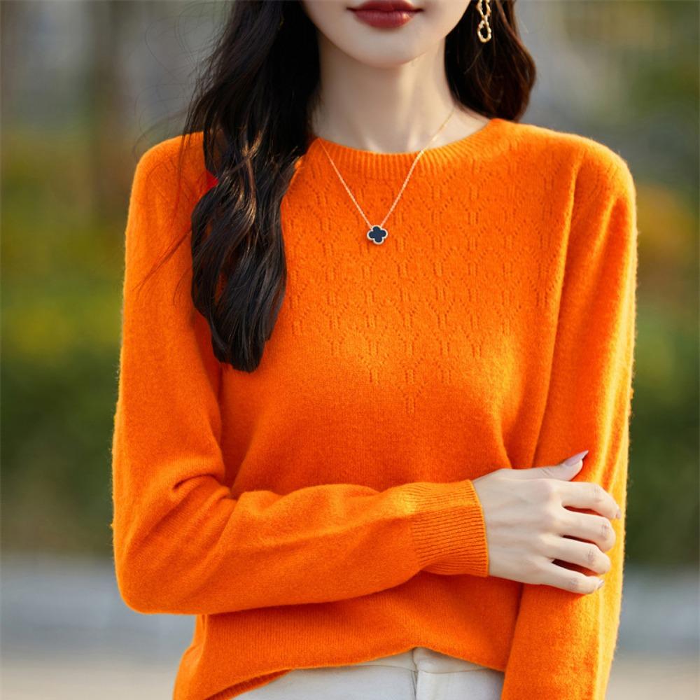 New Autumn and Winter Style Pullover Women's Round-neck, Long-sleeved, Loose Knitted Base Sweater
