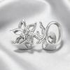Glossy Finish Double Hollow Flower Grillz Silver Irregular Shape Tooth Grills Teeth Grillz  Party