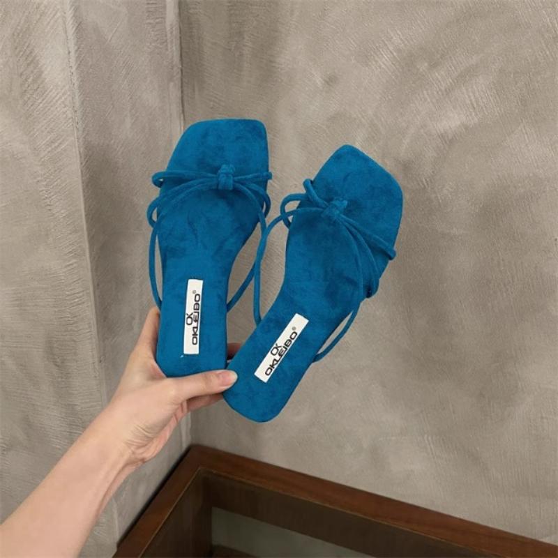 Fashion Women'S Fashion Slipper Casual Solid Crystal Roman Flat Slippers Sandals Shoes Women'S Outdoor Beach Sandals