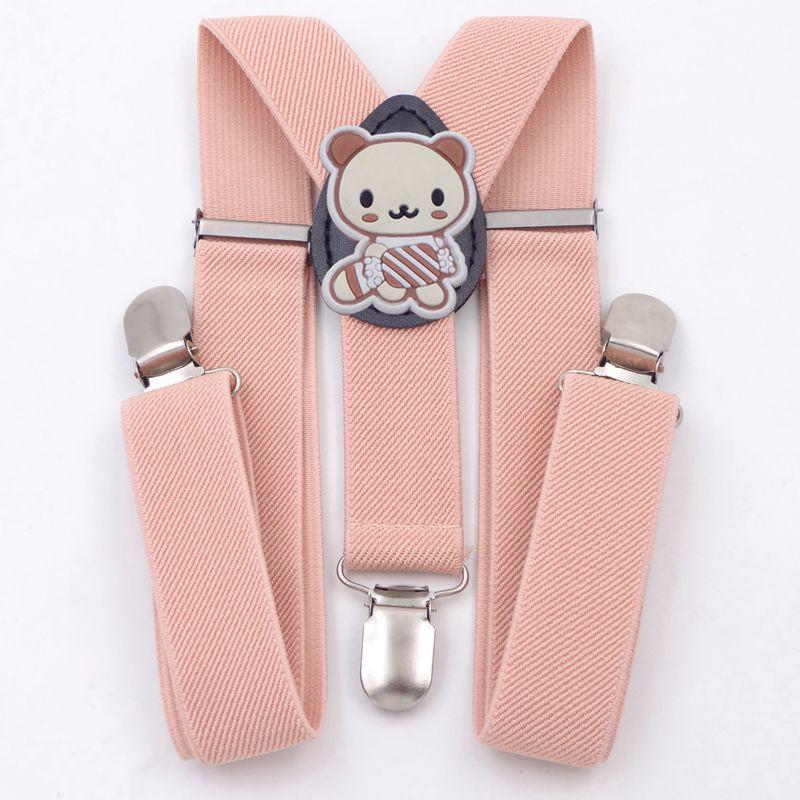 Beige Cartoon-Hosenträger in Y-Form mit 3 Clips für Jungen und Mädchen