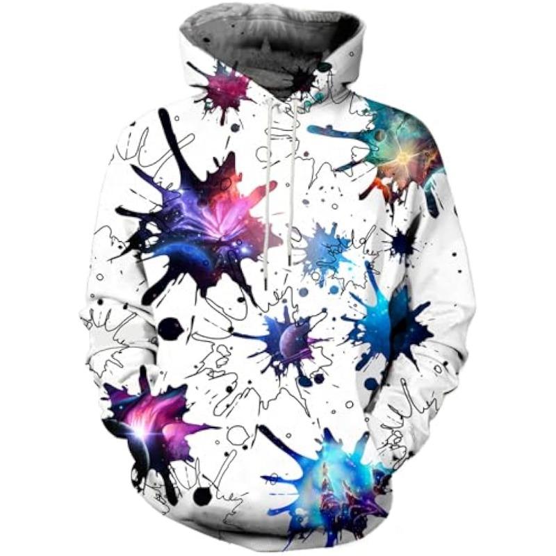 3D Novelty Hoodies for Men Cool Graphic Pullover Sweatshirts with Pockets