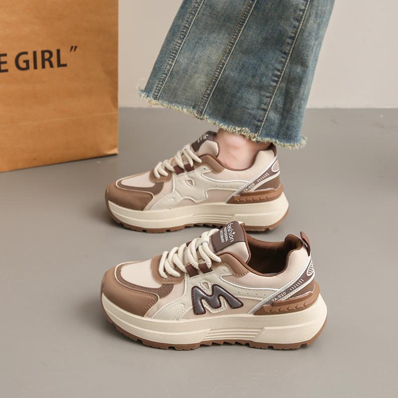 Fashion CRLAYDK Chunky Sneakers for Women Non Slip Tennis Platform Walking Running Casual Leather Shoes Comfortable Sport Trainers