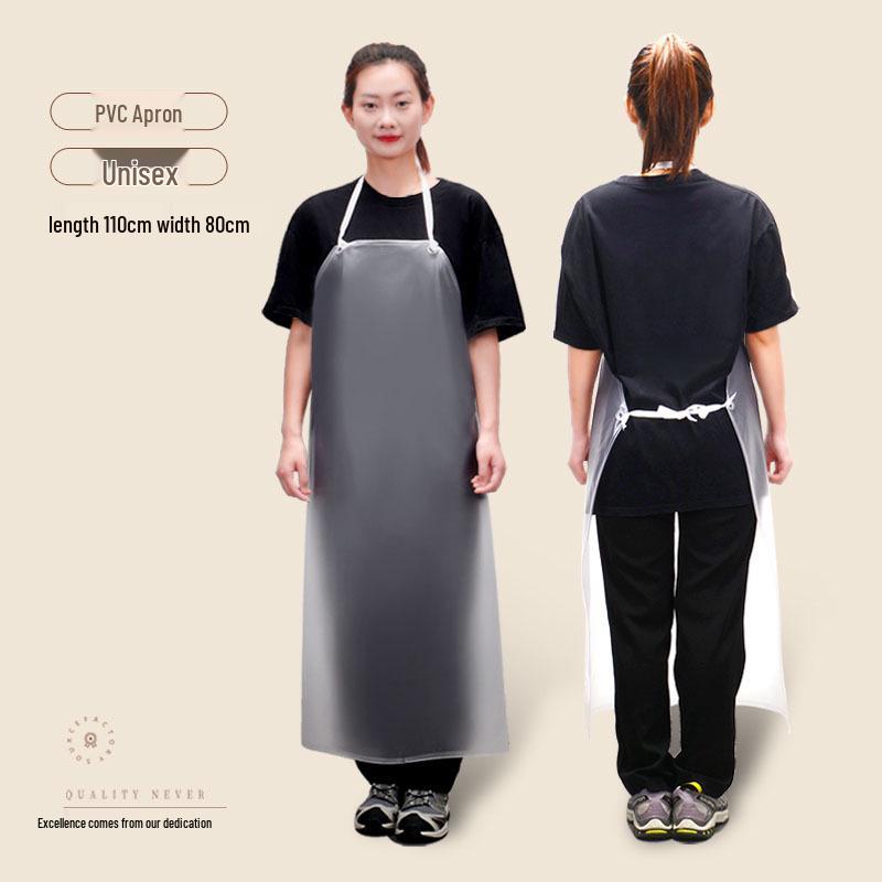 Unisex Waterproof PVC Kitchen Apron - Oil & Stain Resistant, Thickened for Home & Aquatic Use Standard 110x80