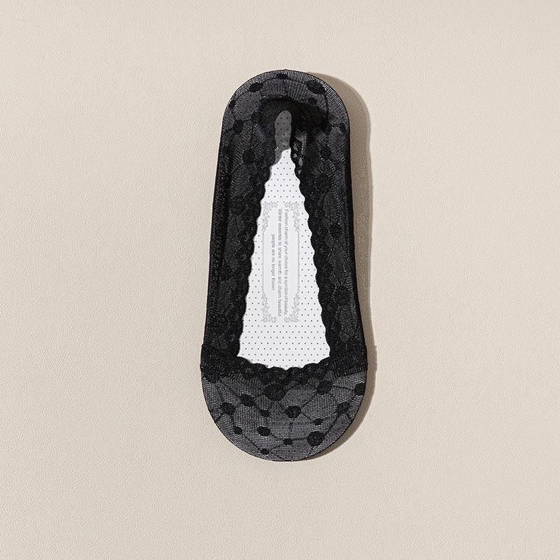 New Women's Non-Slip Invisible Lace Boat Socks - Thin, Hollow, Shallow Bed Sock Design