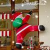 Santa Claus Climbing Window Light-Up Hat Figurine - Christmas Outdoor Inflatable Decoration