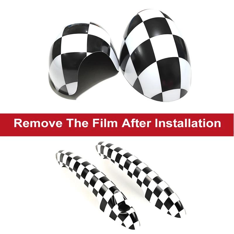 BFZ1 For MINI Cooper Rear View Side Mirror Shell Door Handle Case Cover R55 R56 R57 R58 R59 R61 Sticker Car Accessories