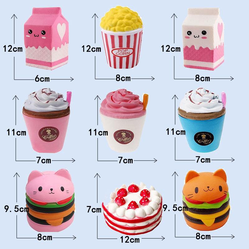 Jumbo Kawaii Squishy Toys Slow Rising Squeeze PU Popcorn Animals Anti Stress Relief Squishies Toy