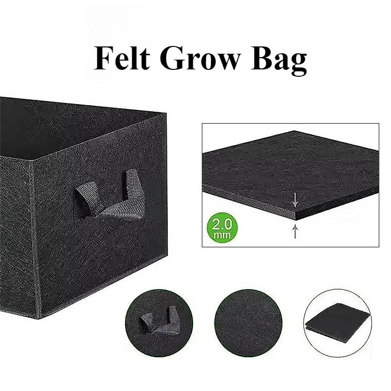 Garden Planting Bag with Handles Multi-size Felt Grow Bag Rectangle Planting Nursery Pot Vegetable Tomato Potato Planting Bags
