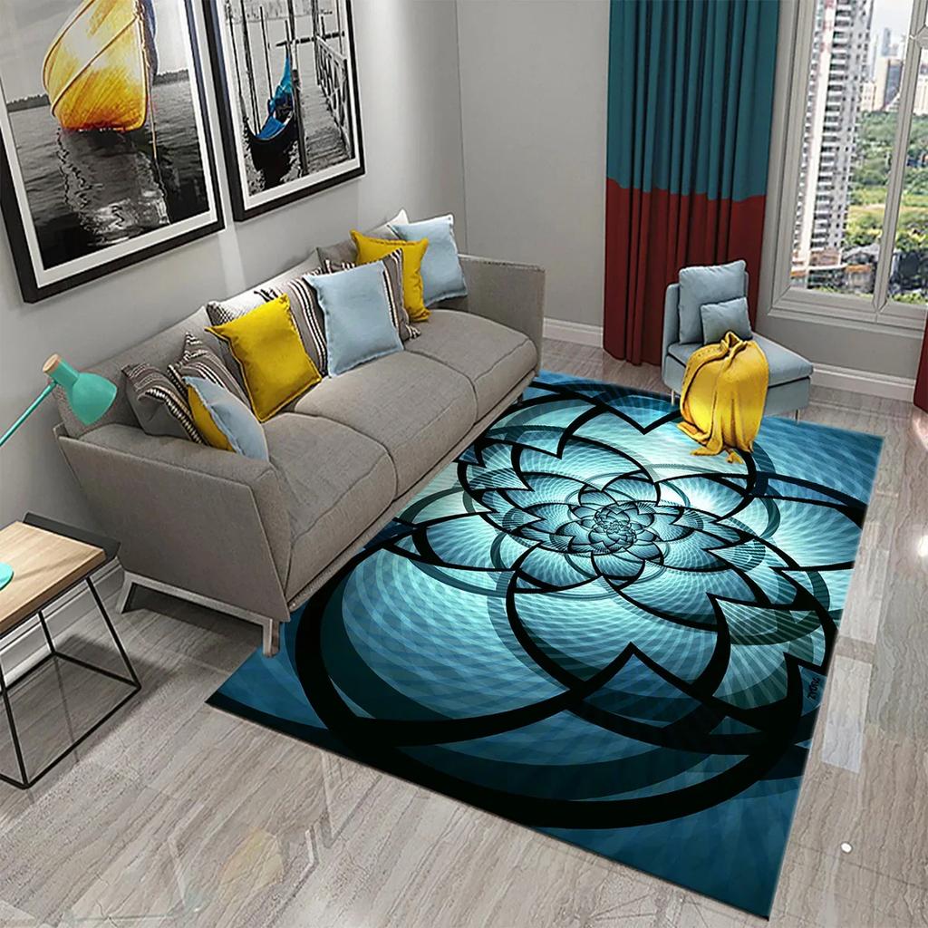 Colorful Surreal Abstract Psychedelic Art Carpet Non Slip Comfort Floor Carpet Home Decor Mat for Living Room Bedroom Area Rugs