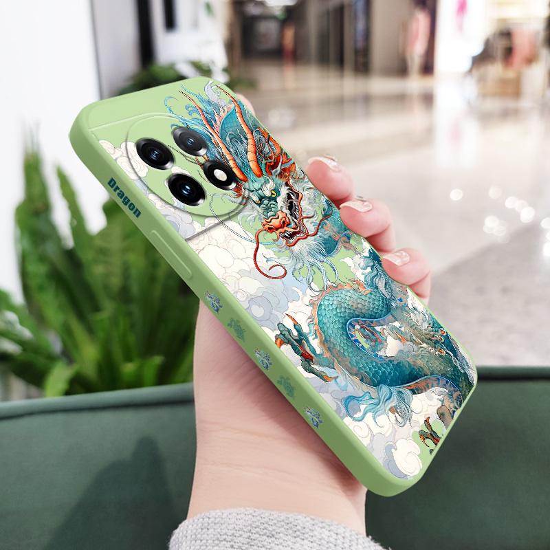 

Blue Dragon Phone Case For Oneplus 12 12R 11 11R 10 10R 10T 9R 9RT 9 8T 8 7 7T Pro 5G Liquid Silicone Cover OnePlus 7T Pro світло-зелений колір