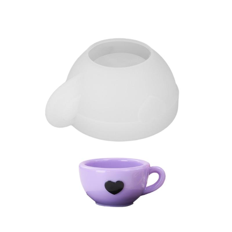 Silicone Teacup Candle Holder Mold Handmade Tray Moulds Silicone Texture Suitable for Craft and Handmade Decorations