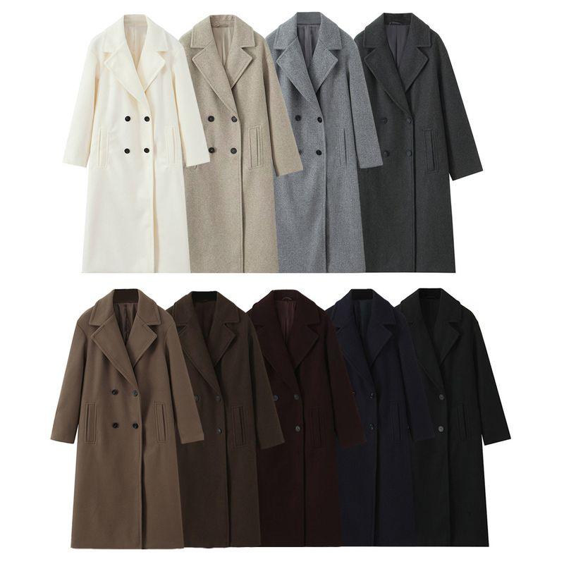 Za Autumn and Winter New Arrivals Women's Clothing Zr European and American Style Fashionable Lapel Long-Sleeved Loose Soft Coat Jacket 3046298