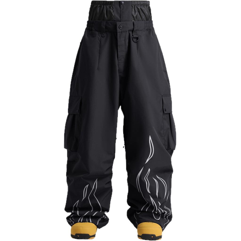 Mens and Womens Baggy Ski Pants Waterproof Windproof Snowboarding Pants Insulated Winter Outdoor Hiking Warm Skiing Pants Loose Sport Snow Pants