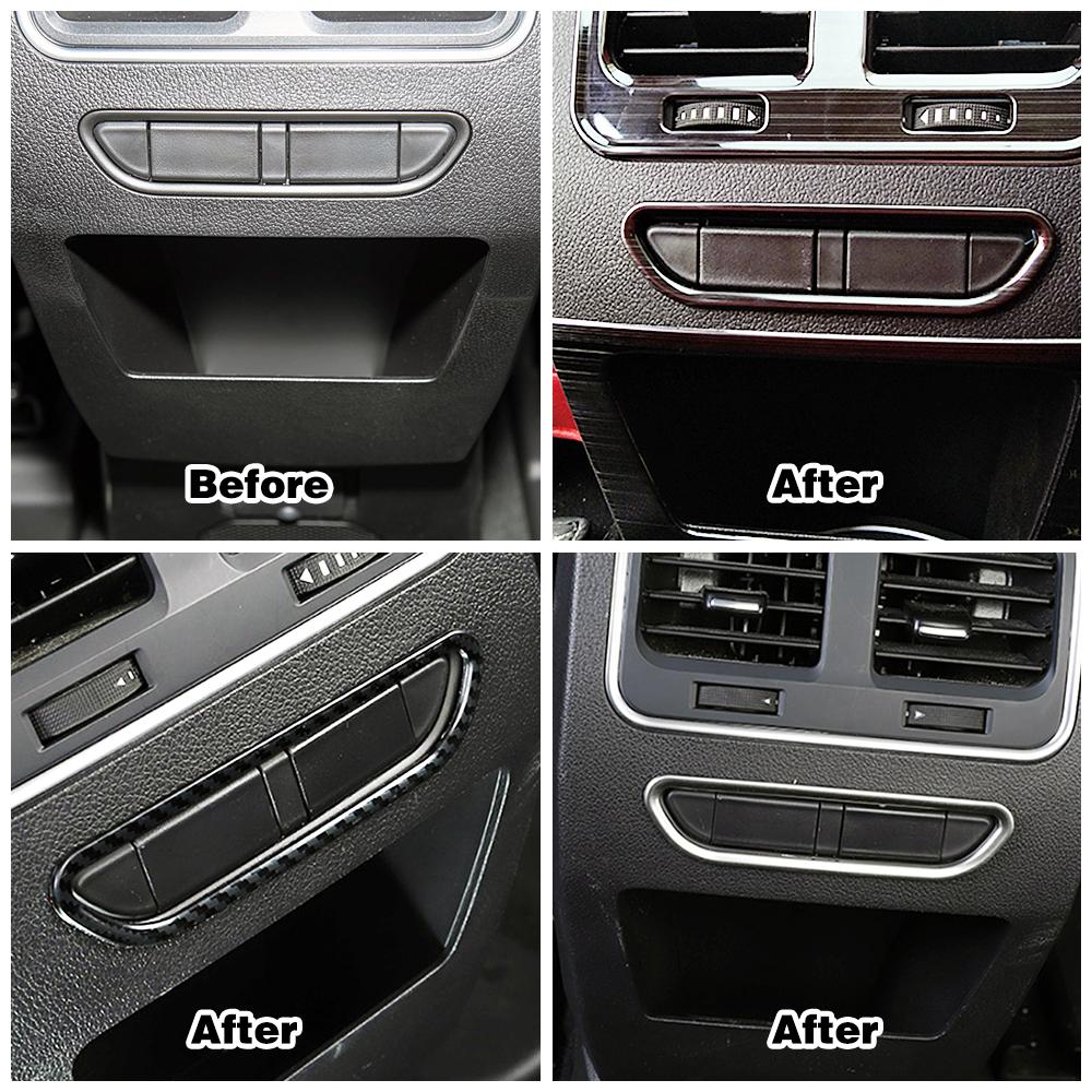 För Haval F7 F7X 2018-2024 Bil Mittkonsol Armstöd Baksäte Värmeknapp Dekorationsskydd Trim Rostfritt Stål Klistermärke