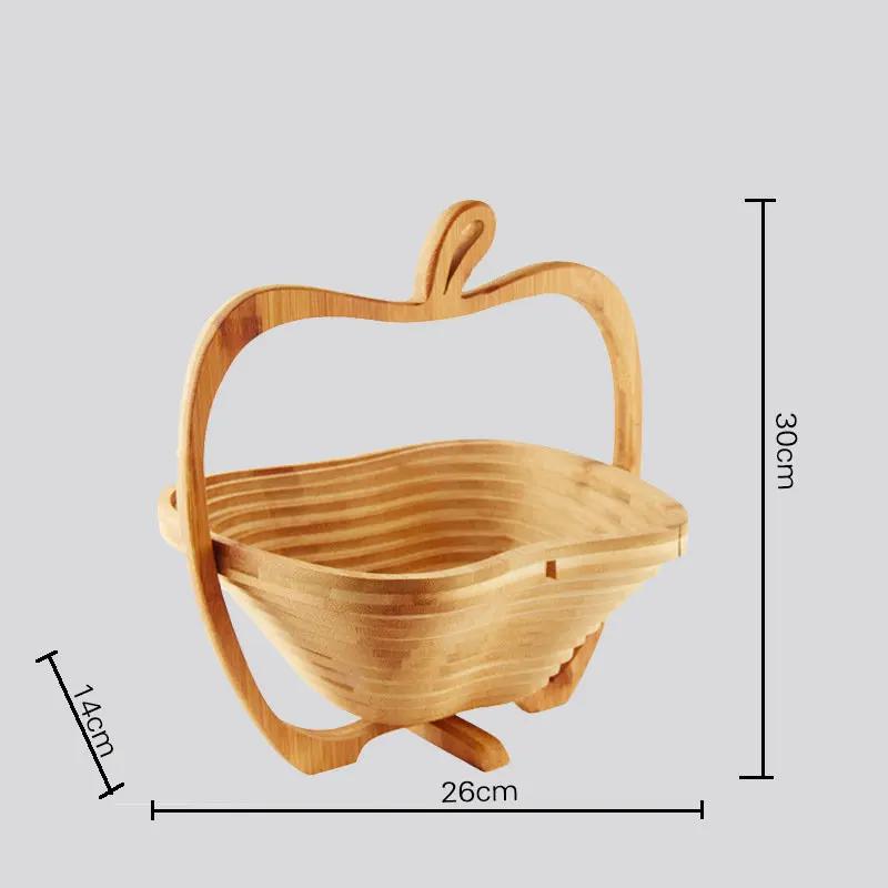 

Складная фигурная корзина, складная ваза для фруктов, корзина и разделочная доска, бамбуковая деревянная ваза для фруктов