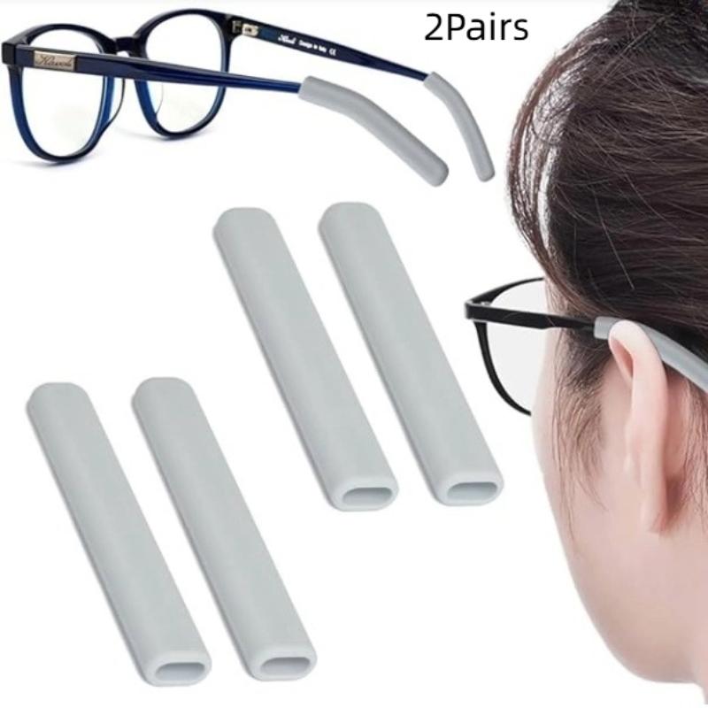 2 Pairs Glasses Anti-Slip Cover Ear Hook Silicone Anti-Slip Holder For Sunglasses Eyeglass Leg Temple Tips Black White Brown