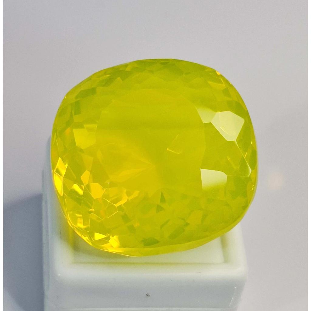 Neon Yellow Welo Opal 112-114 Ct Cushion Cut Certified Stunning Loose Gemstone