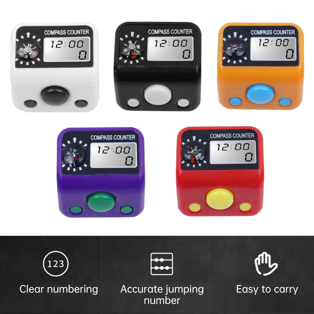 Electronic Finger Counter with Compass Resettable 5 Digit LCD Electronic Digital Display Finger Hand Tally Counter
