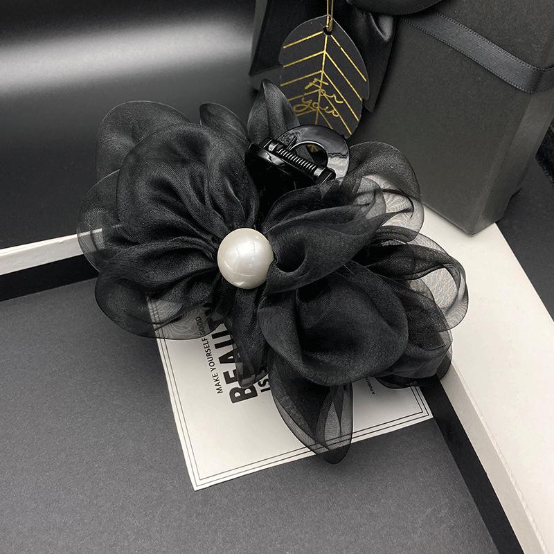 

2024 Женская черная заколка-бант для элегантных пучков чёрный